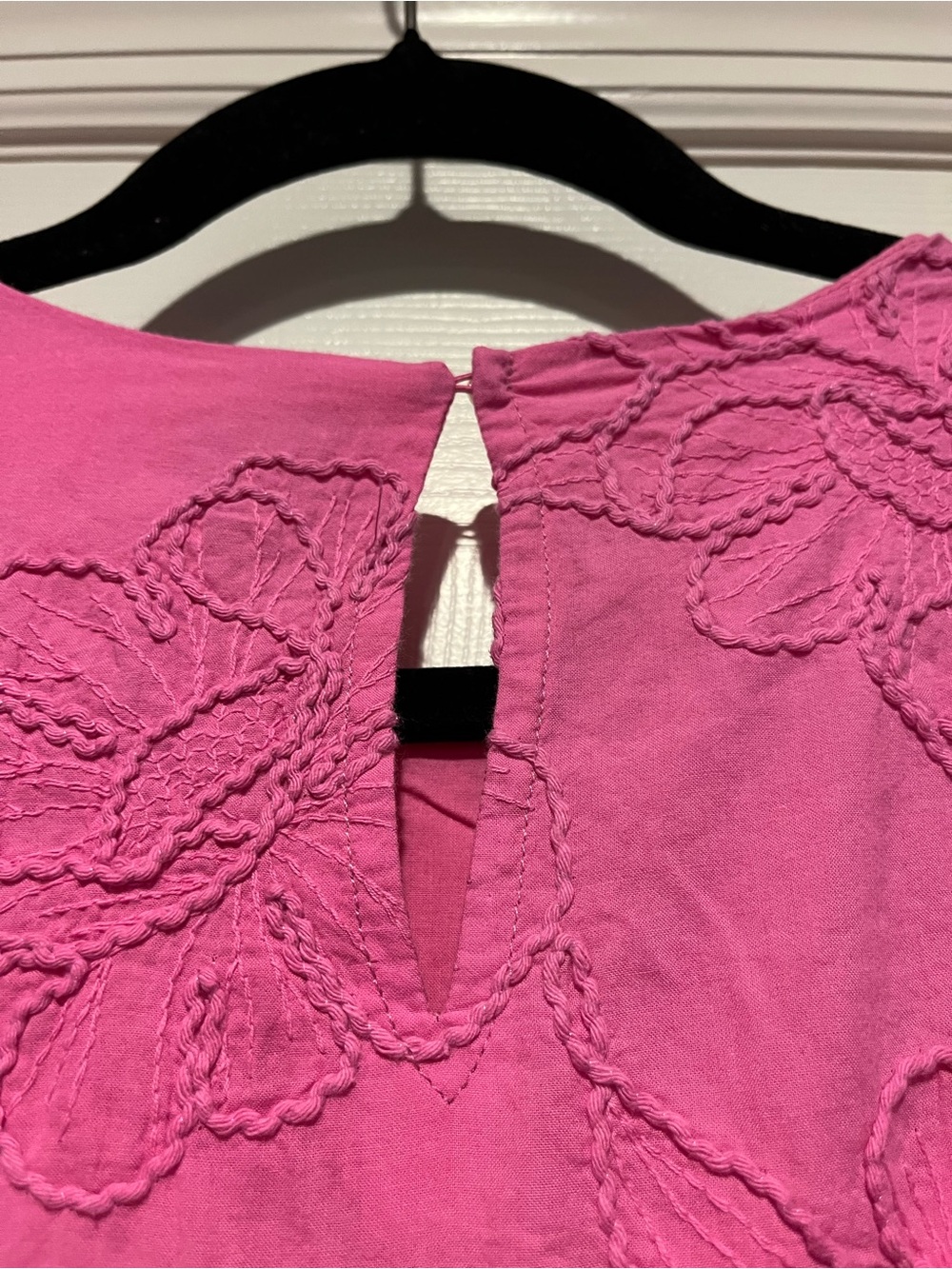 J. Crew Hot Pink Embroidered Puff-Sleeve Dress - Picture 6 of 7